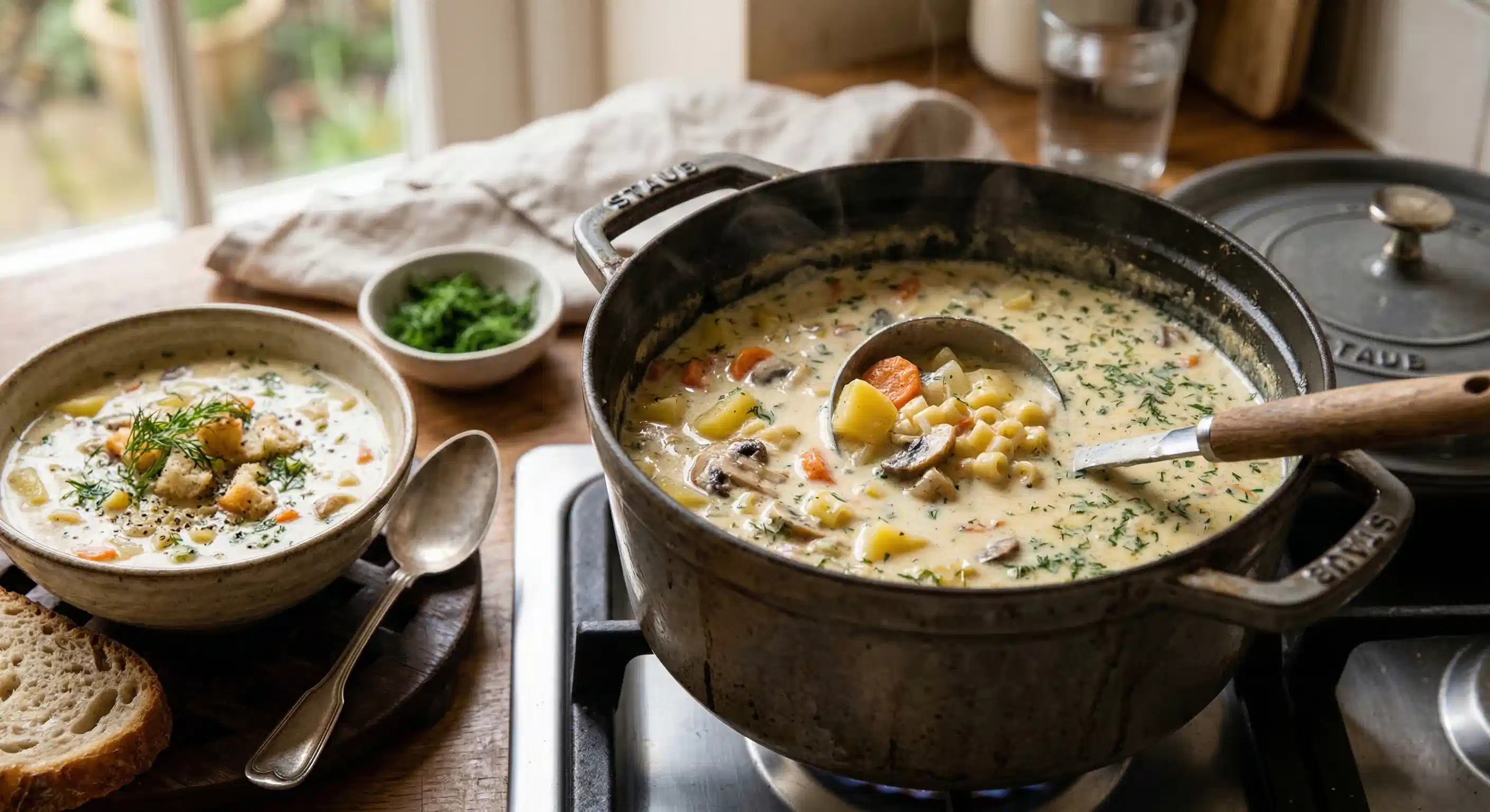 CREAM CHEESE SOUP WITH MASHROOMS